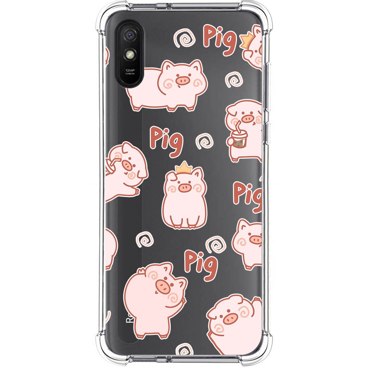 Tumundosmartphone Funda Silicona Antigolpes para Xiaomi Redmi 9A / 9AT diseño Cerdos Dibujos