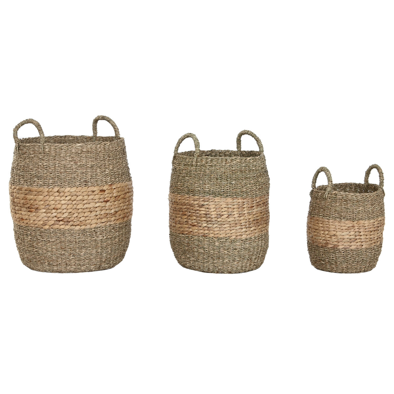 Cesta set 3 jacinto de agua 40x40x44 natural , La mejor decoración para tu hogar.