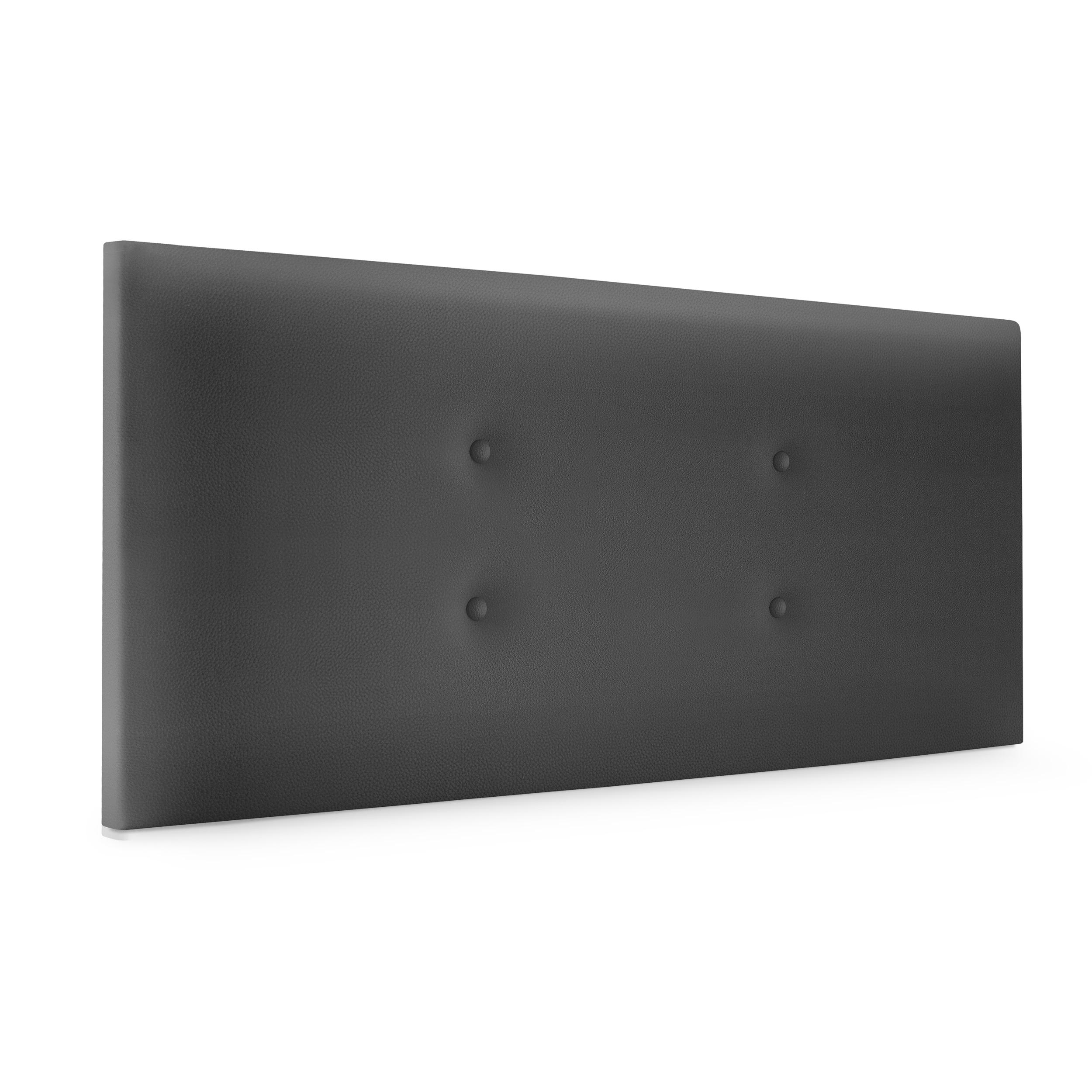DHOME Cabecero de Polipiel o Tela Acualine con 2 Hileras de Botones Colores Cabezal Tapizado Cama Lujo (Gris Polipiel)