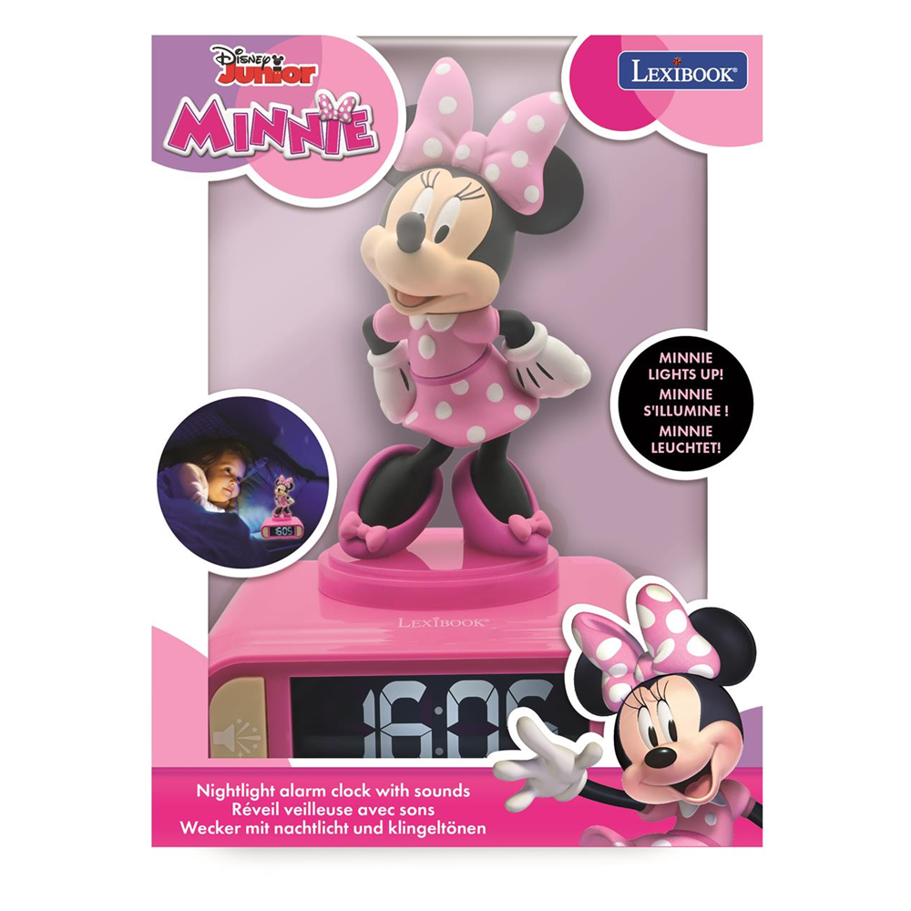 Despertador digital con luz nocturna 3D de Minnie y efectos de sonido. (RL800MN)