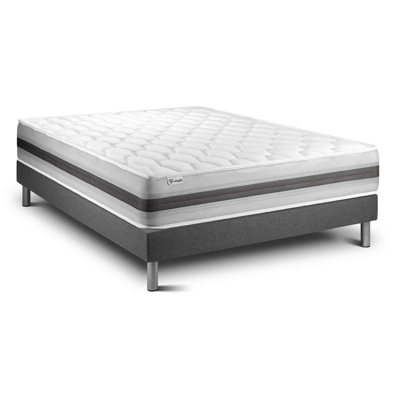 Conjunto VITAL SPRING RECOVER 140 x 220 cm somier Kit gris