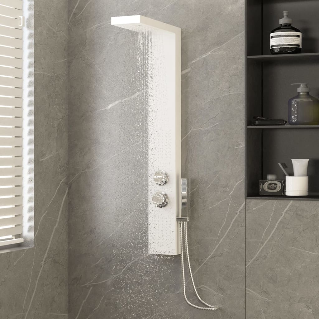 vidaXL Sistema de Panel de Ducha Acero Inoxidable Cuadrado Alcachofa Inodoro Color Blanco,  Negro,  Plateado y mas