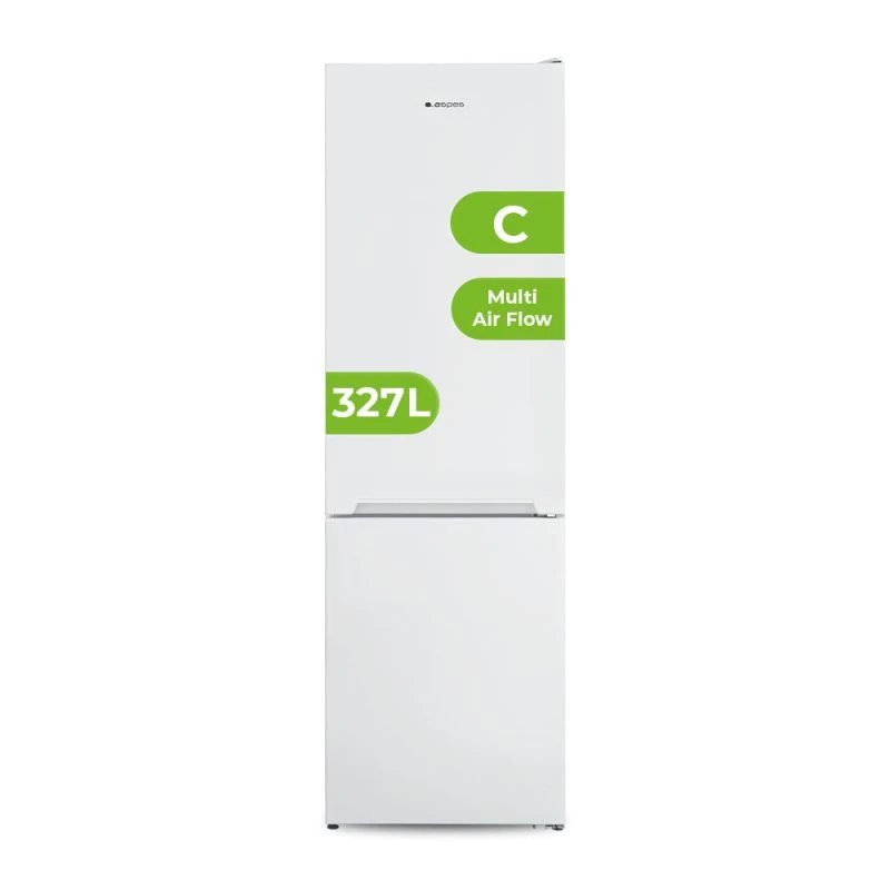 Aspes - Frigorífico combi AC2600CNFI No Frost de 327 L, 201 cm alto, clase energética F, color blanco para cocina independiente