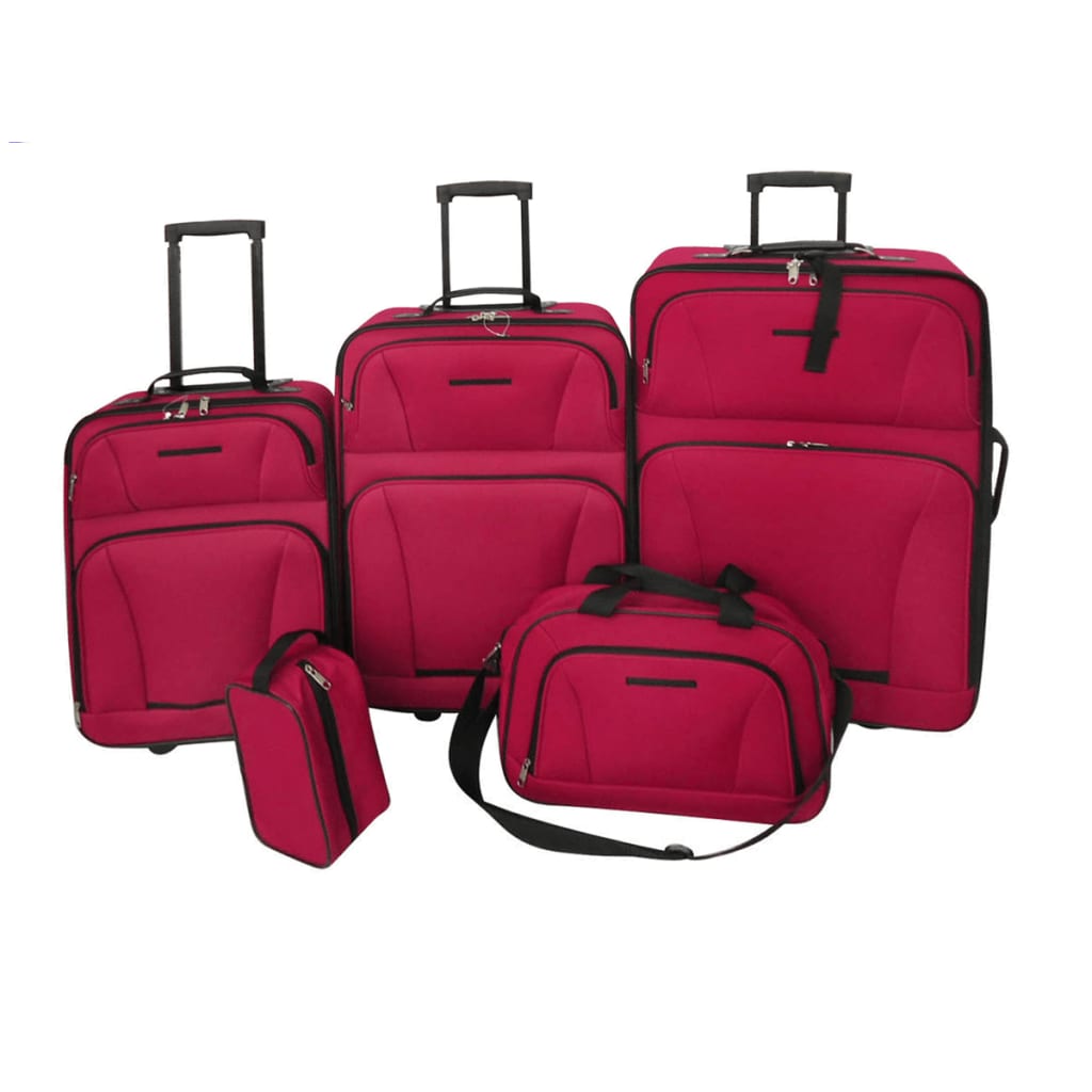vidaXL Set Maletas de Viaje 5 Piezas Diversos Tamanos Juego de Equipaje Color Azul,  Negro,  Rojo y mas