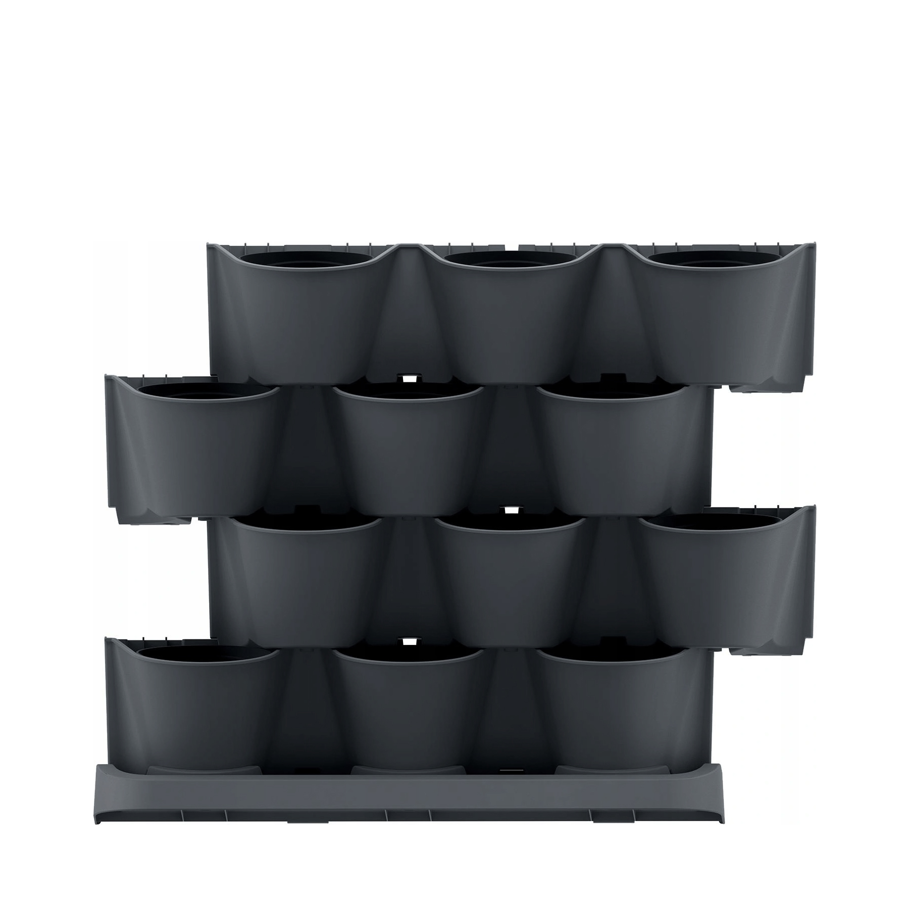 Macetero vertical PROSPERPLAST Cascade Garden de plástico en color antracita 68,5 (largo) x 19 (ancho) x 54,6 (alto) cm