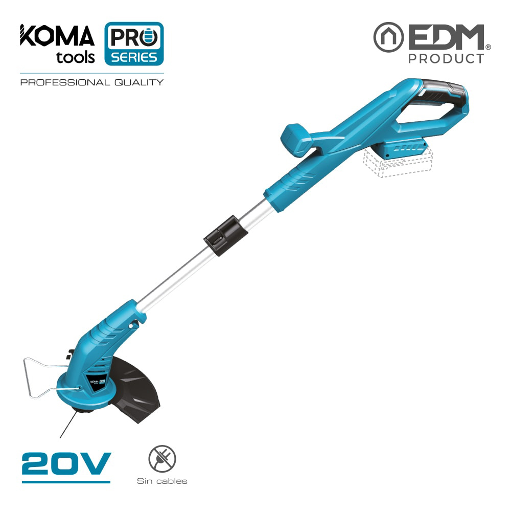 Recortabordes 20v (sin bateria y cargador) 28,5x155cm koma tools pro series battery