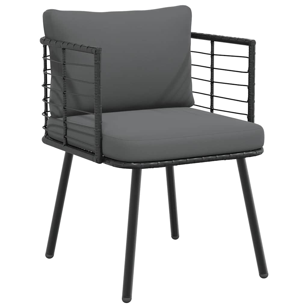 vidaXL Sillón de jardín con cojines ratán sintético en color Natural/Negro | acolchados duraderos para sofás de jardín terraza exterior