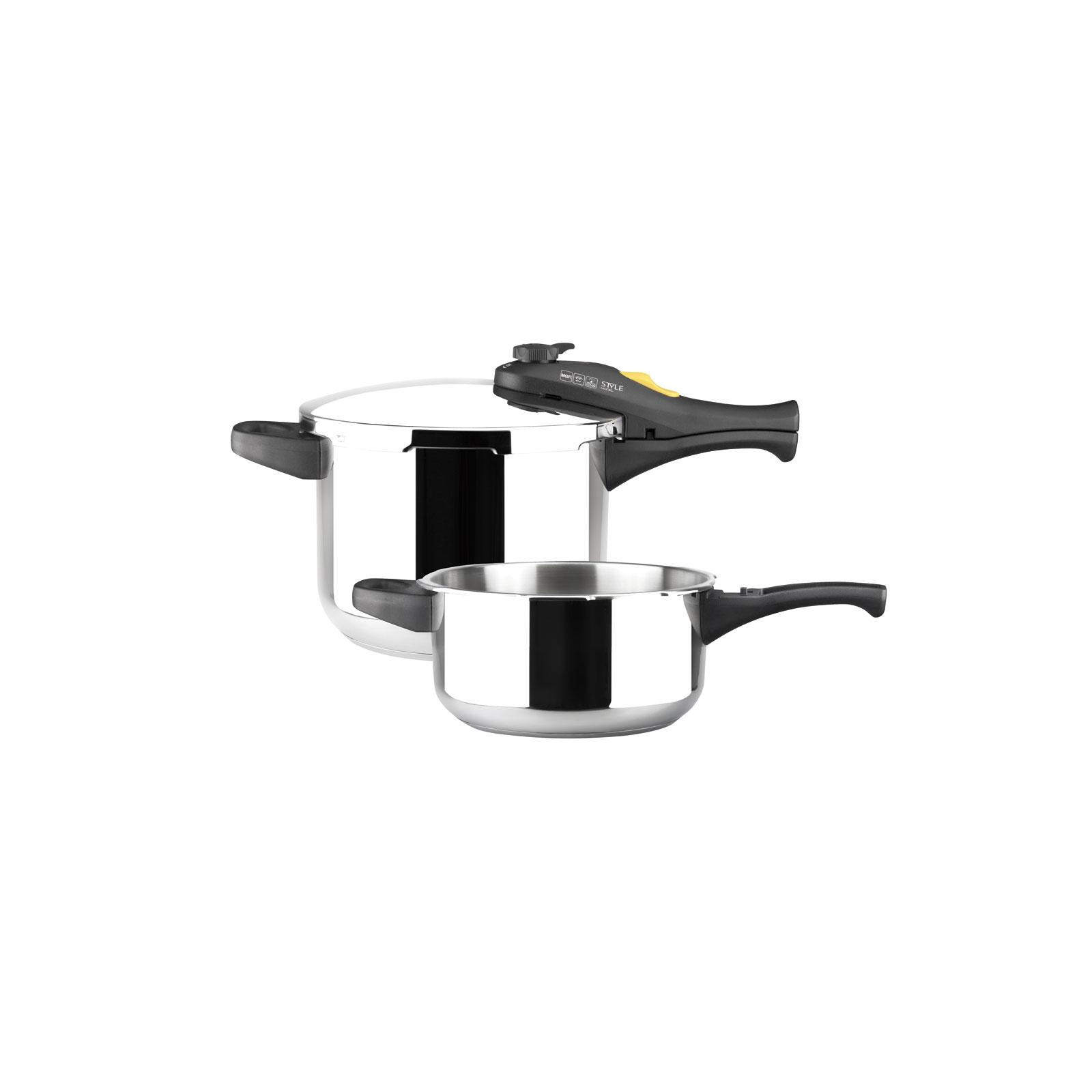 Magefesa Style - Juego de Ollas Express Rápida 3 + 6L, Acero Inoxidable 18/10, Cocina Sana, Fondo Termo-Difusor, Asas Termo-Resistentes, Inducción