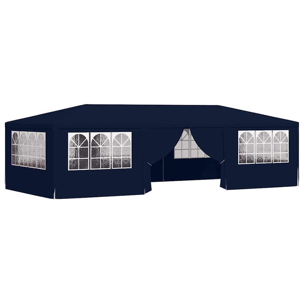 vidaXL Carpa profesional para fiestas con paredes azul 90 g/m² 4x9 m