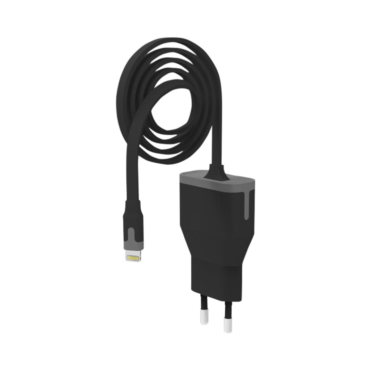 Muvit cargador de pared apple lightning mfi 2.4a cable 1m negro