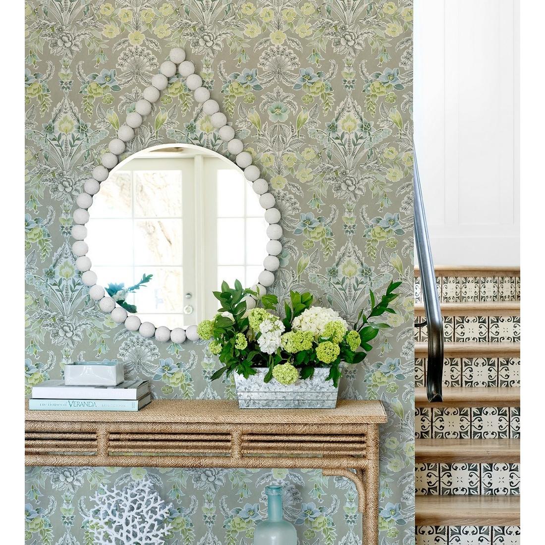 Papel pintado vinílico ecológico de flores y pájaros estilo inglés - Kensington Floral 680647 de GAULAN - Rollo de 10 m x 0,53 m