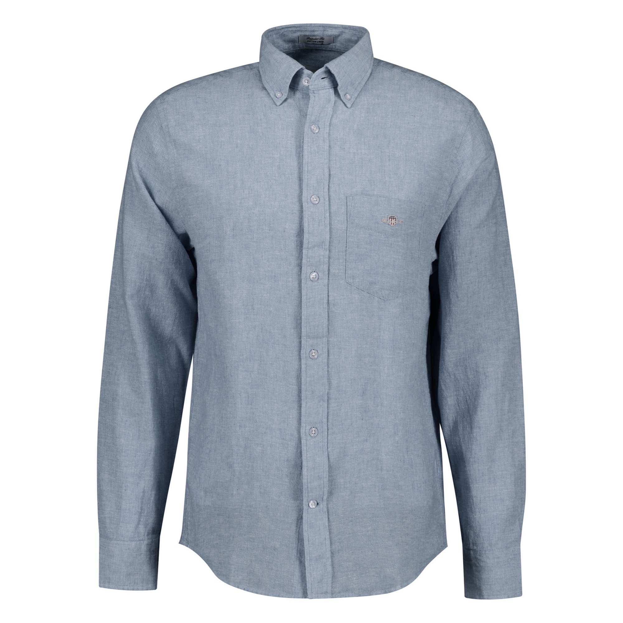 GANT Camisa para hombre - Regular Cotton Linen Shirt, mezcla de lino y algodón, lisa REGULAR COTTON LINEN SHIRT