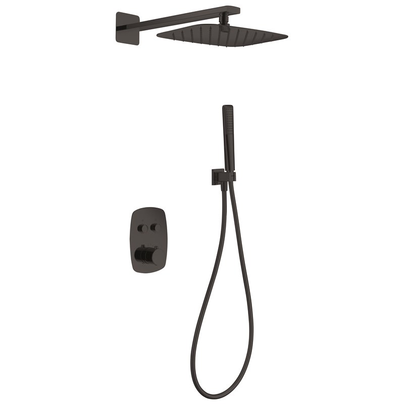 Imex Hidra GPH035/NG conjunto termostático 3 módulos ducha moderno negro mate
