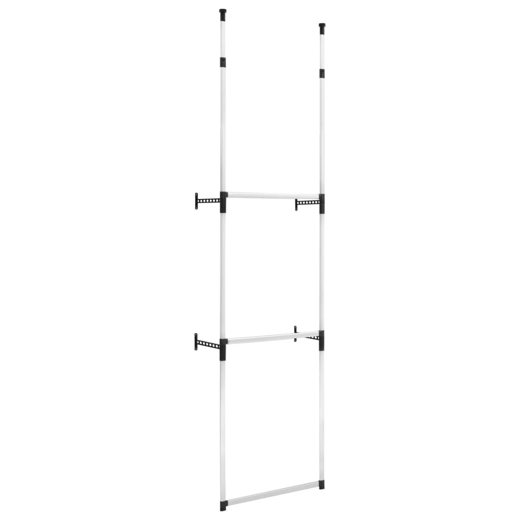 vidaXL Sistema de armario telescópico con barras de aluminio