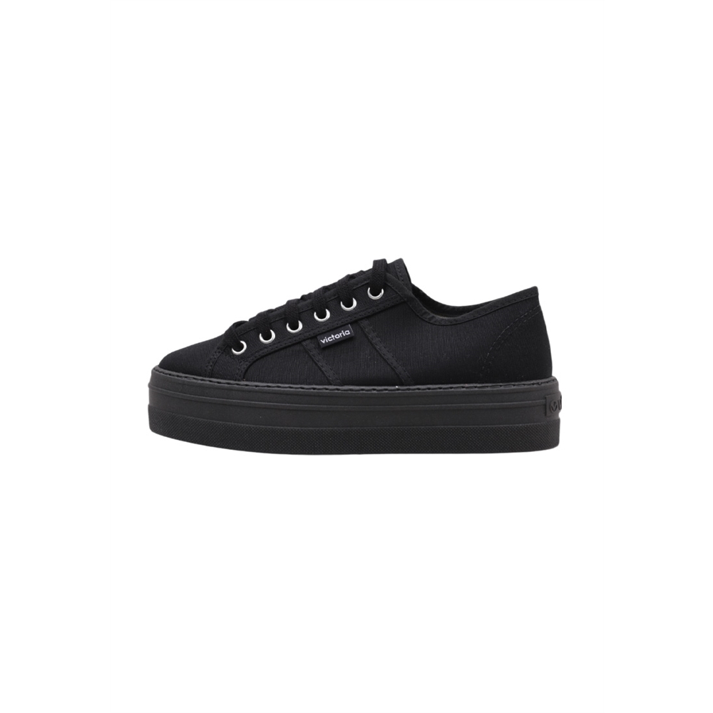 victoria BARCELONA PLATAFORMA LONA MONOCROMO Deportivas Con Plataforma Mujer Negro