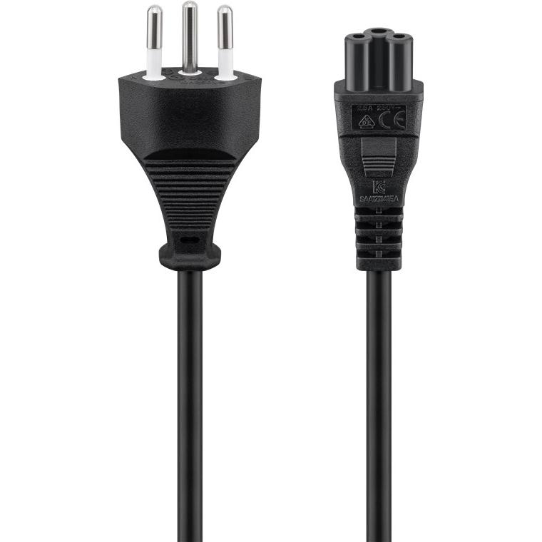 Goobay 93960 cable de transmisión Negro 1,8 m SEV 1011 IEC C5