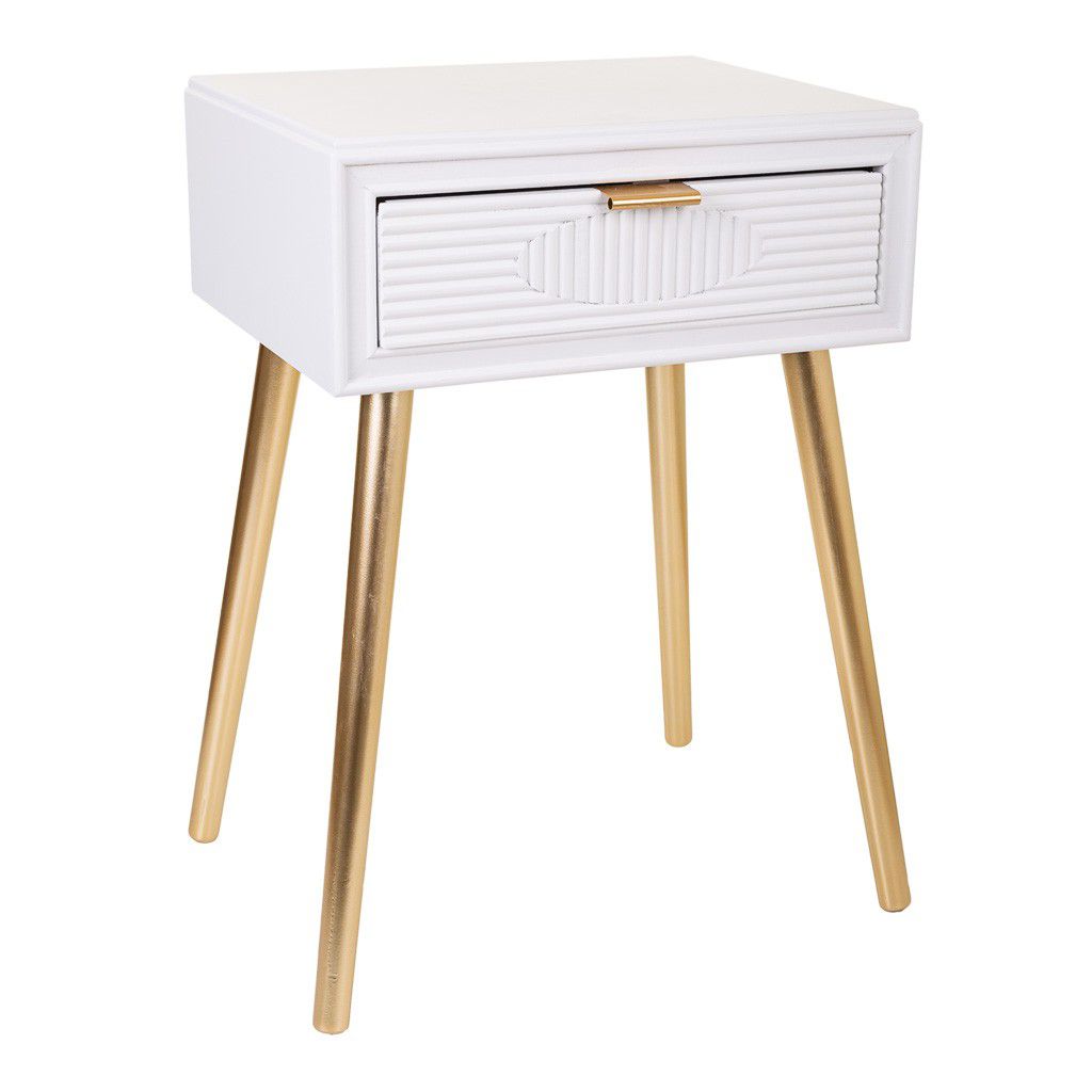 Mesita De Madera Blanco Medidas: 39x47x67cm