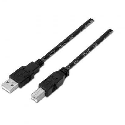 Cable USB 2.0 Impresora Aisens A101-0008/ USB Tipo-B Macho - USB Macho/ Hasta 2.5W/ 60Mbps/ 4.5m/ Ne