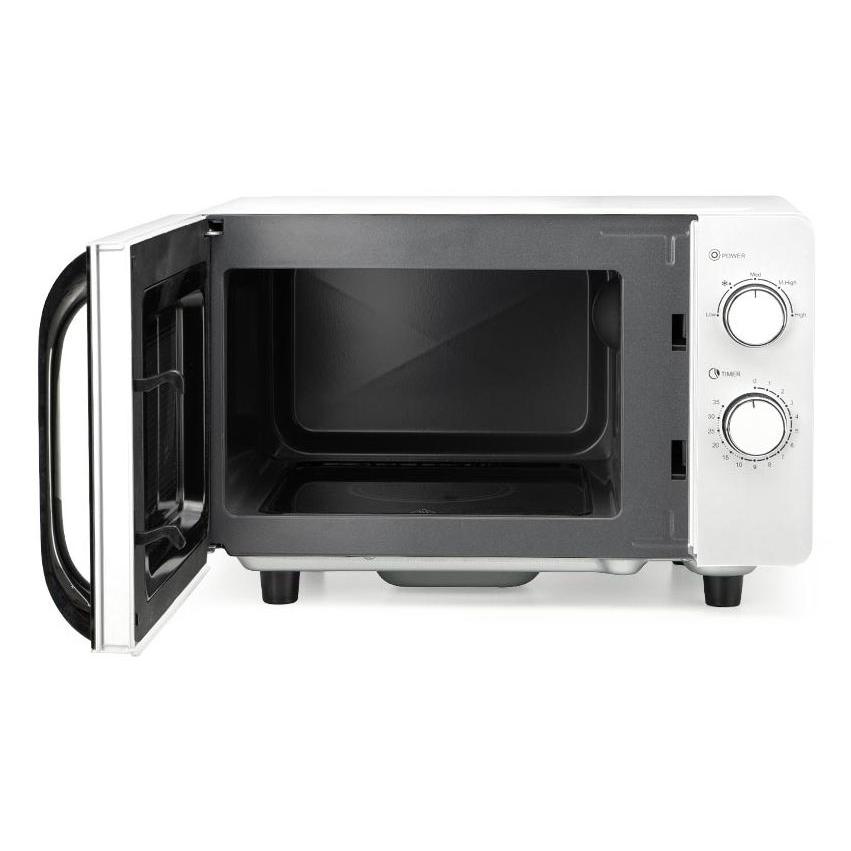 Orbegozo - Microondas MI 2060 CE 20 L blanco con tecnología Flatbed sin plato giratorio, 700 W ajustable en 5 niveles, temporizador hasta 35 min y función de descongelado para cocina diaria eficiente