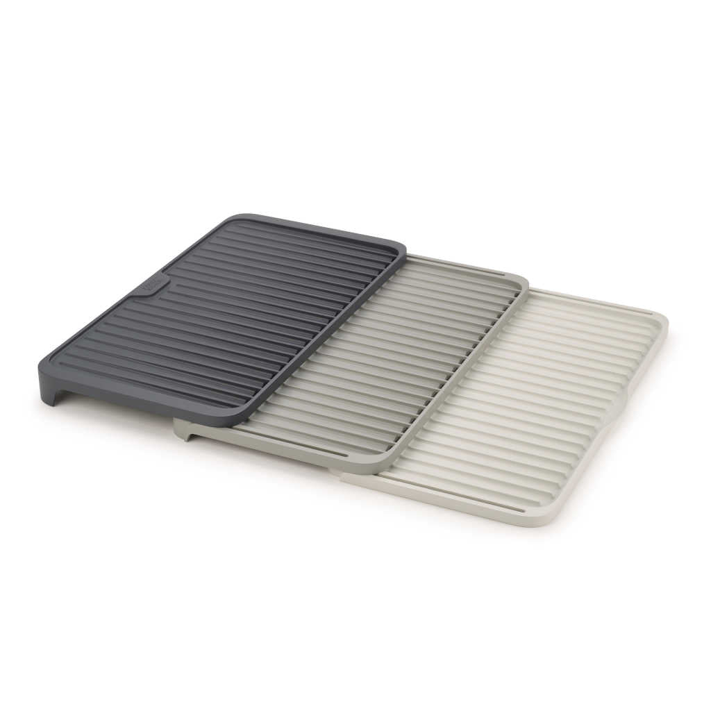 Alfombrilla escurreplatos expandible Tier de Joseph Joseph, tabla extensible con canaletas para drenaje de agua, 3 niveles desplegables, ideal para cocina
