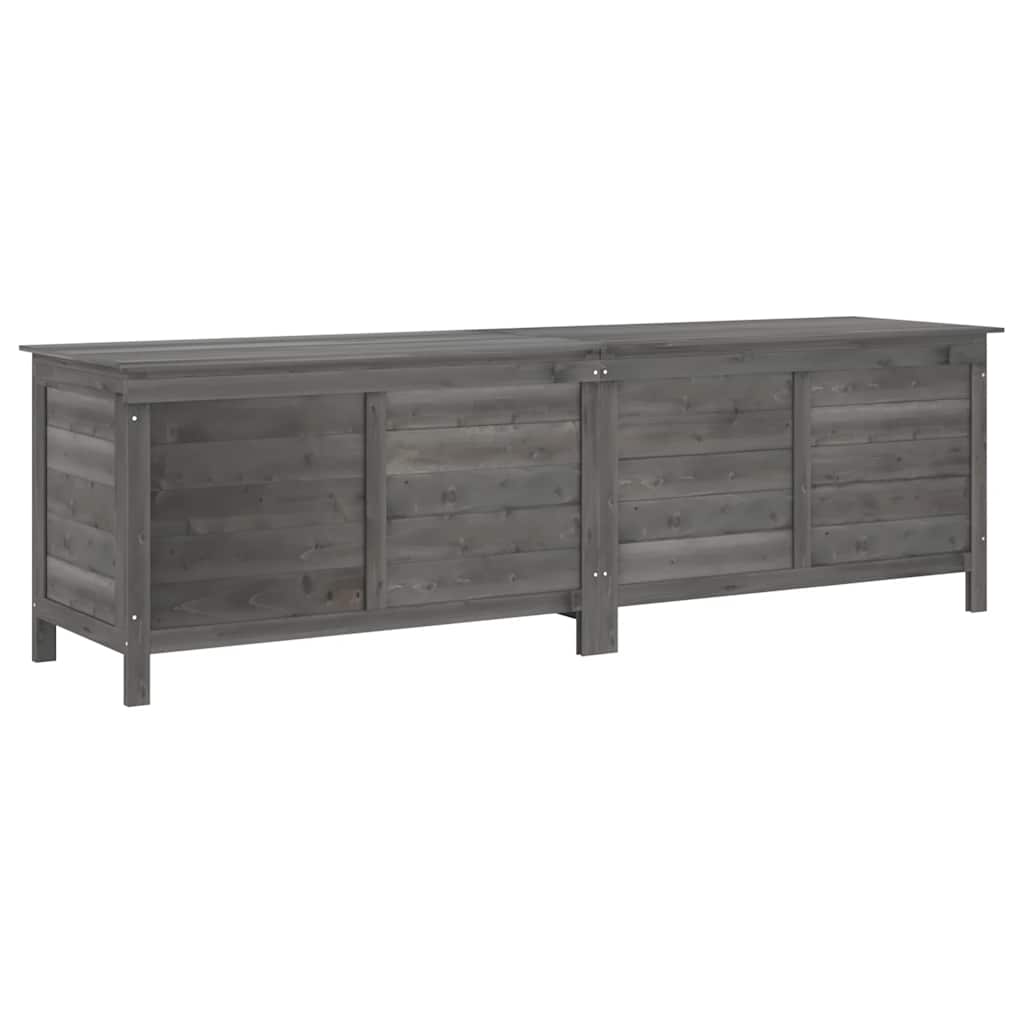 vidaXL Arcón jardín madera maciza abeto gris antracita 198,5x50x56,5cm