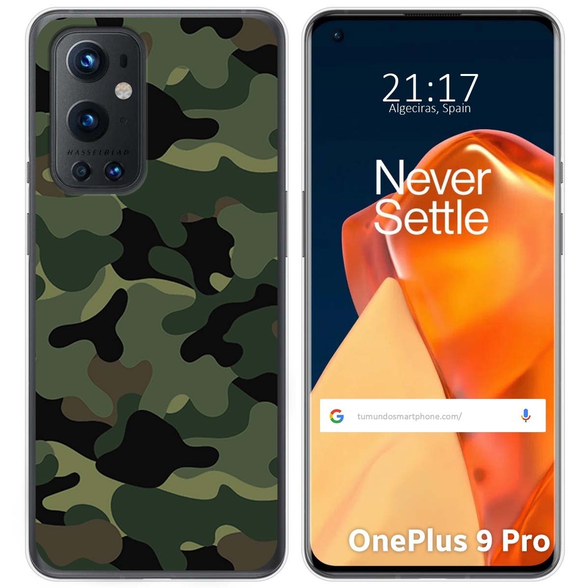 Tumundosmartphone Funda Gel Tpu para OnePlus 9 Pro 5G diseño Camuflaje Dibujos