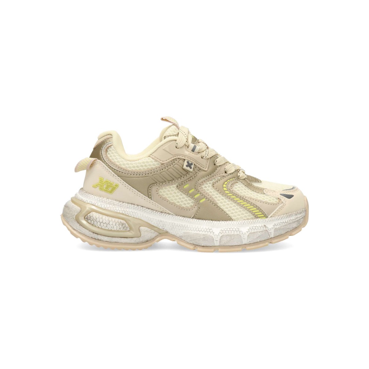 XTI - Zapatillas deportivas casual mujer Deportivas de mujer con cierre de cordones, tirador trasero y suela antideslizante gruesa, certificadas veganas