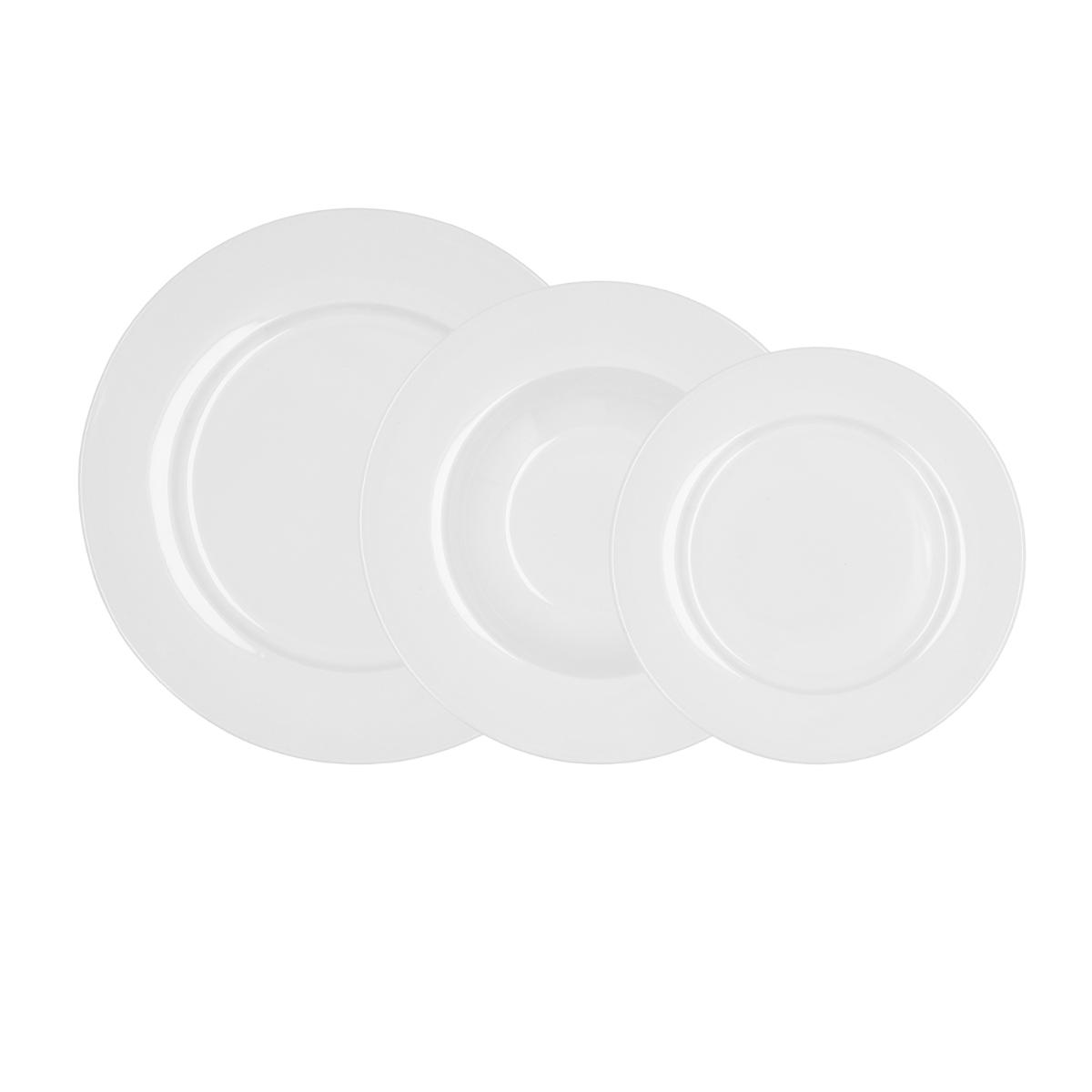 Vajilla Bidasoa Glacial Ala Ancha 18 Piezas Porcelana Blanca
