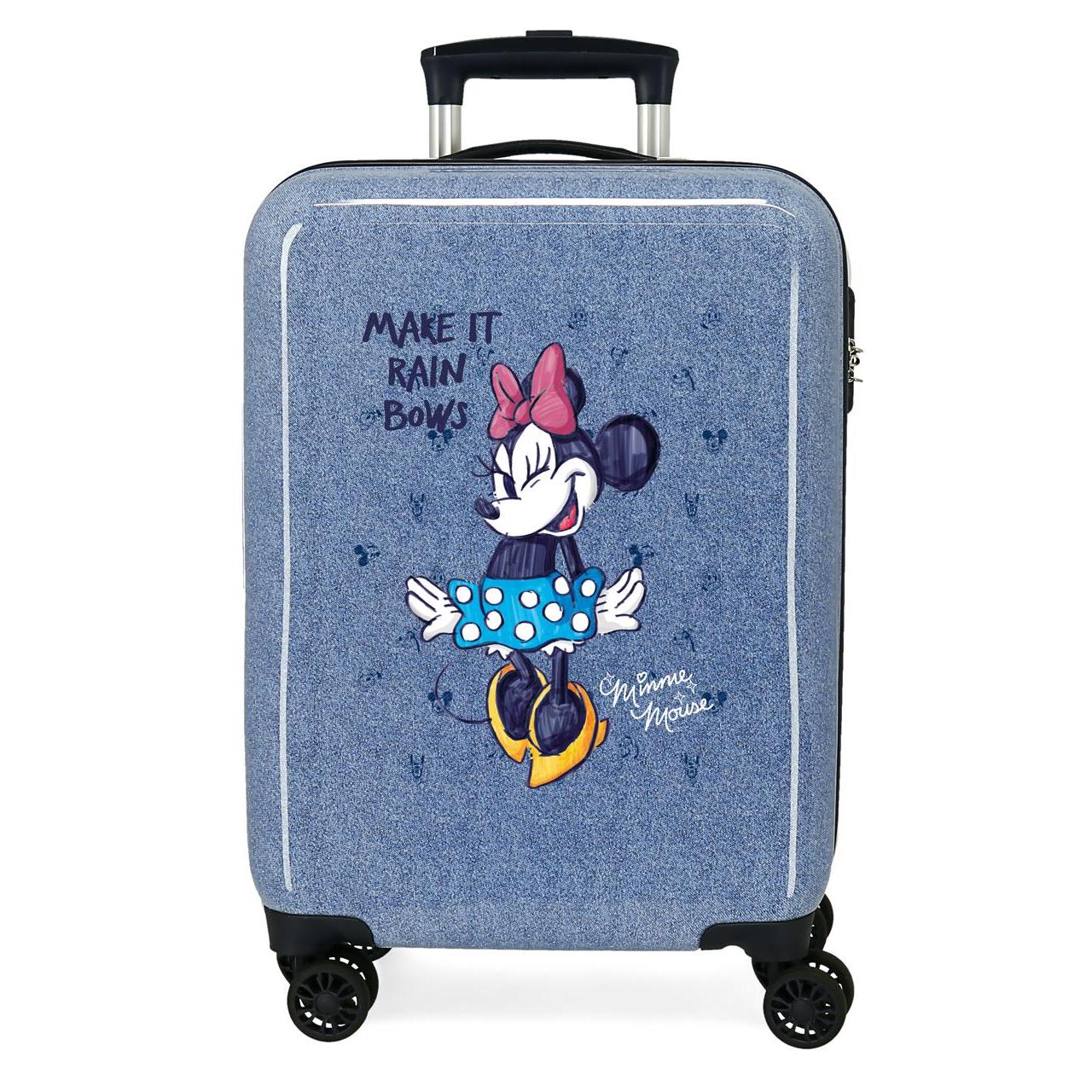 Disney Minnie Maleta De Cabina ABS Rígida Make It Rain Bows Azul