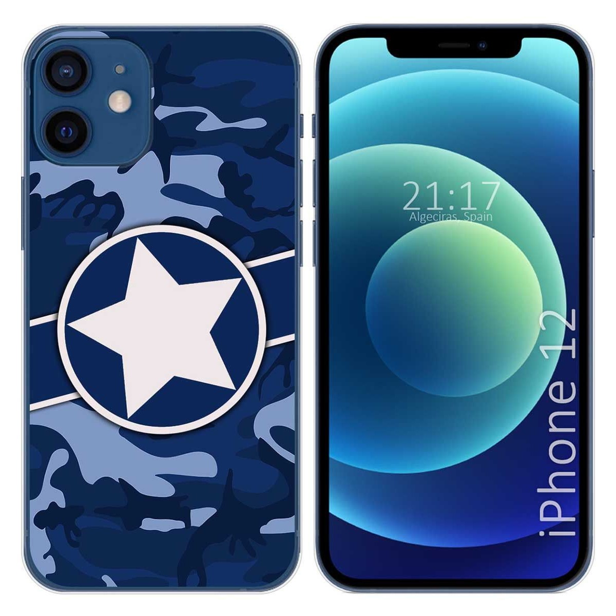 Tumundosmartphone Funda Gel Tpu para Iphone 12 / 12 Pro (6.1) diseño Camuflaje 03 Dibujos