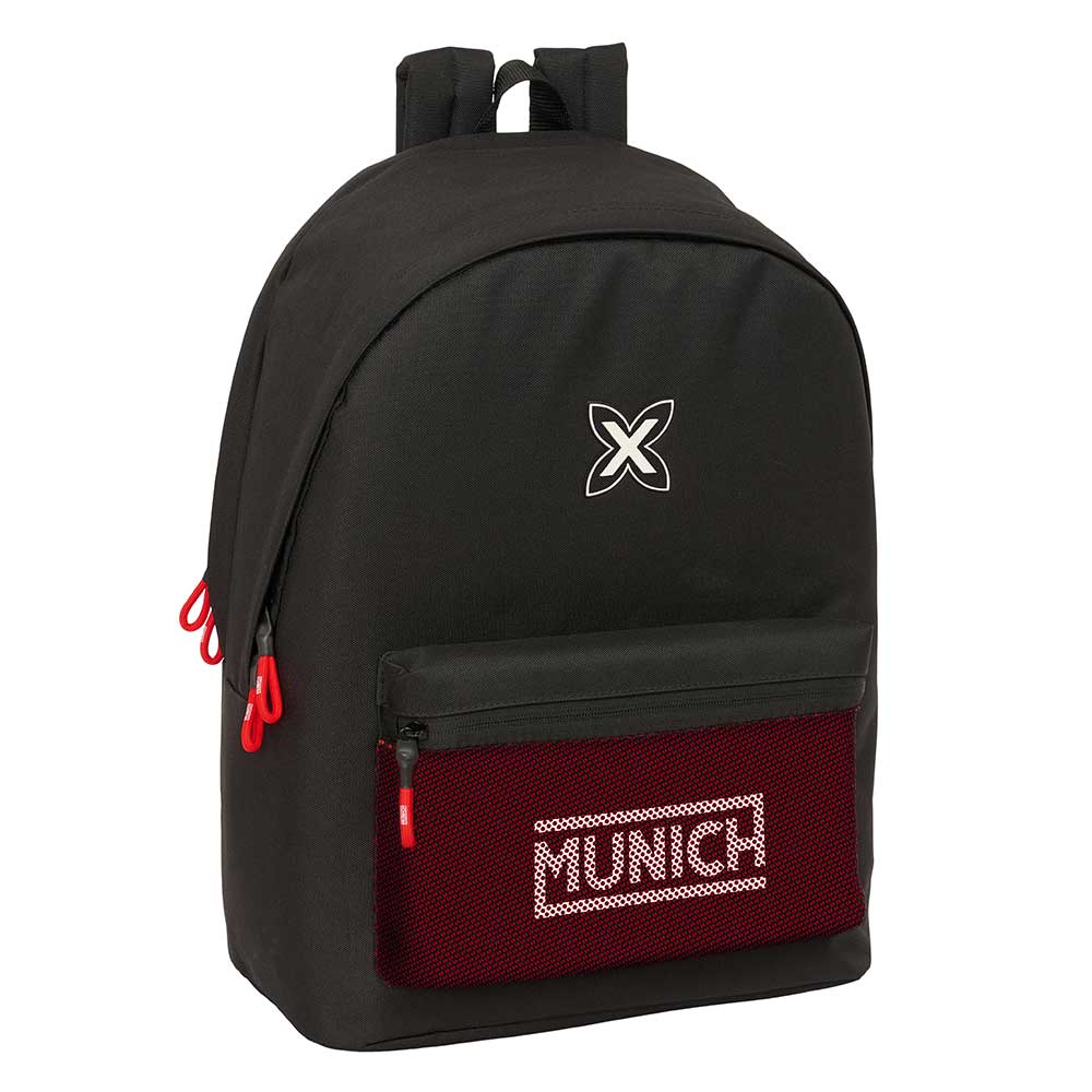 SAFTA | Mochila Escolar Munich Doble Adaptable a Carro 2 Compartimentos Grandes con Cremallera, Bolsillo Frontal con Cremallera, Doble Tirador en Cremallera Principal, Asa Superior, Portabotellas, 6?