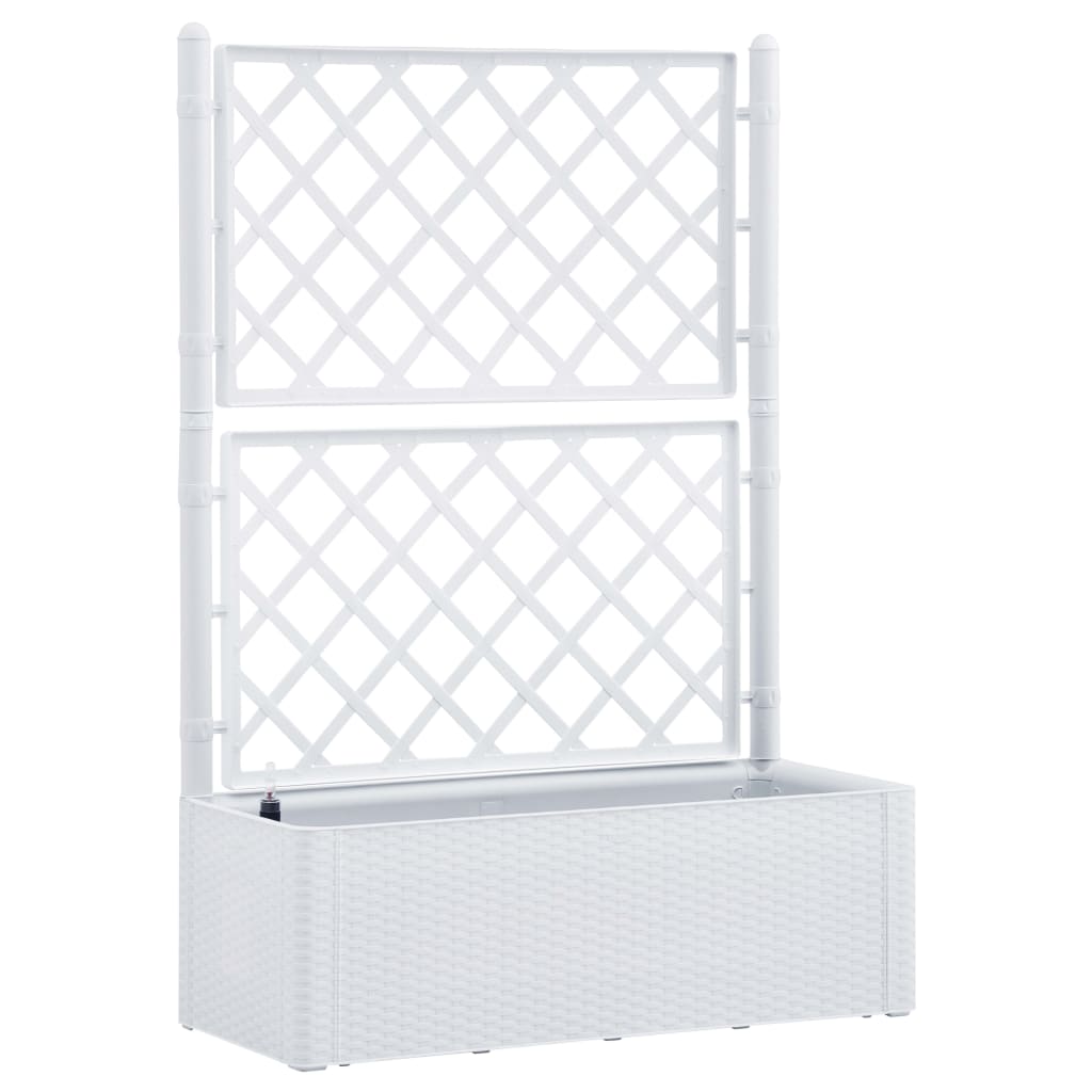 vidaXL Arriate con enrejado y sistema de riego automático Color Blanco,  Moca,  Antracita y mas