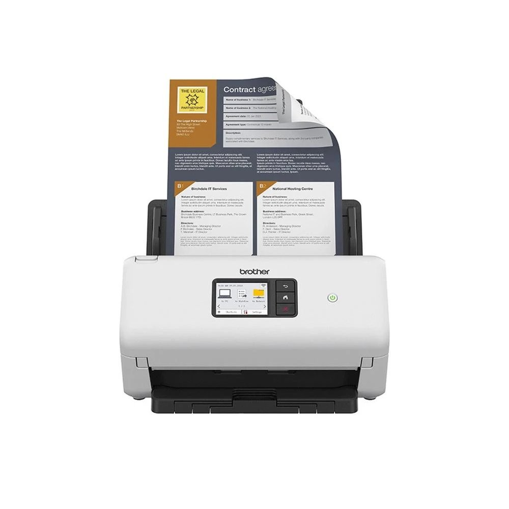 Escáner 600 x 600 ppp (interpolada hasta 1.200 x 1.200 ppp) Brother ADS4550WUN1  | Hasta 35 PPM / 70 IPM (A4, color, doble cara)