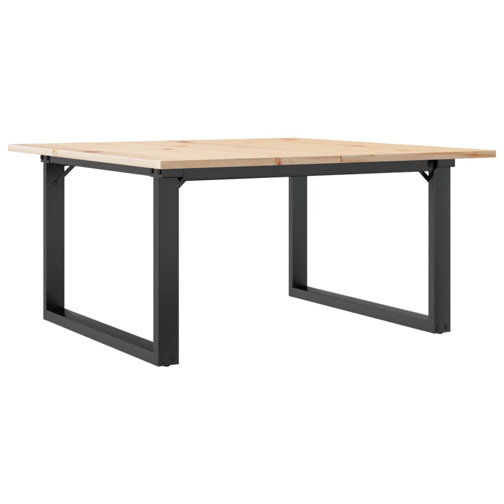 Vidaxl Mesa de Centro Marco O Madera Maciza Pino y Hierro 90x90x45 Cm Mesita de Salón o Comedor o Auxiliar Mesa de Café Meuble Salón