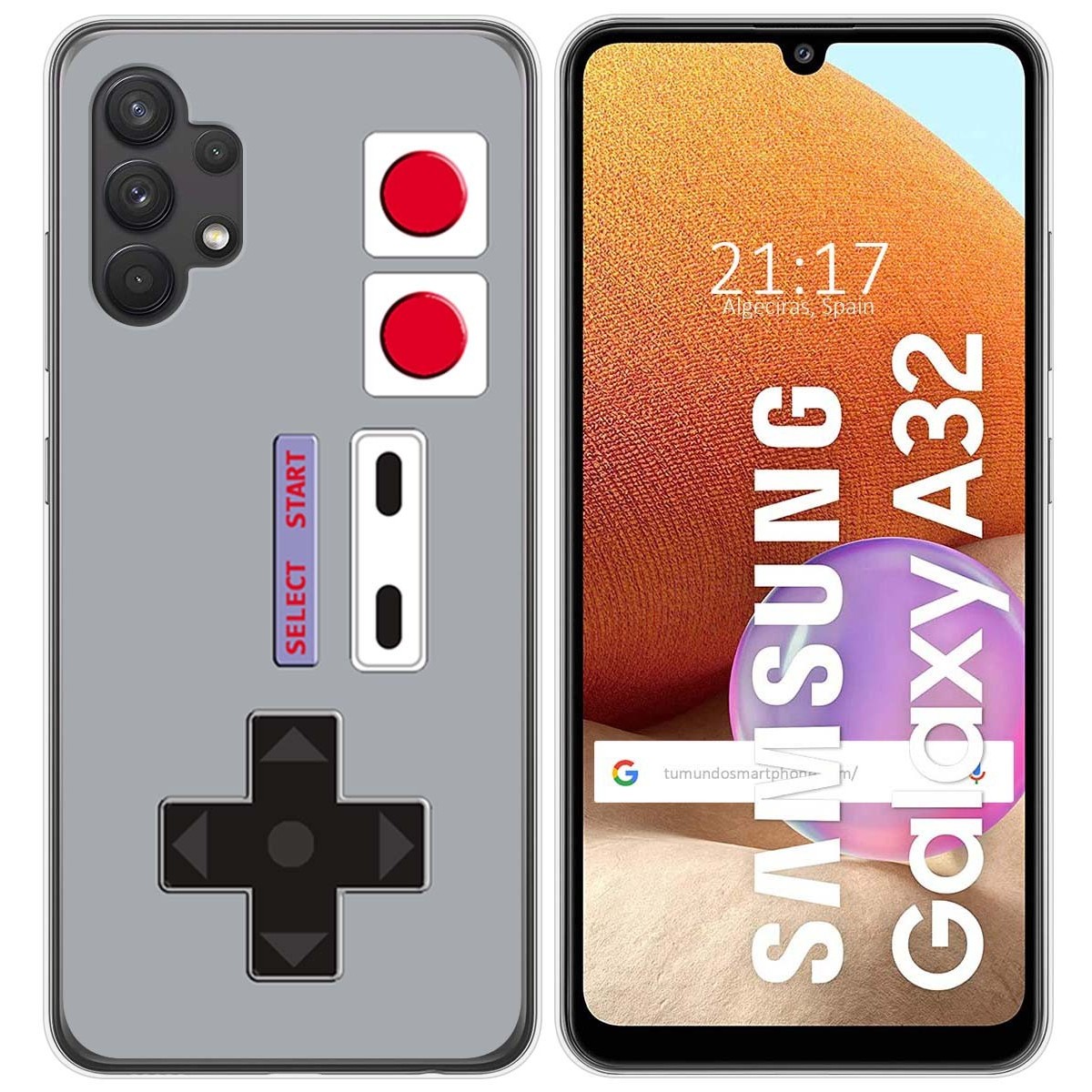 Tumundosmartphone Funda Gel Tpu para Samsung Galaxy A32 4G diseño Consola Dibujos