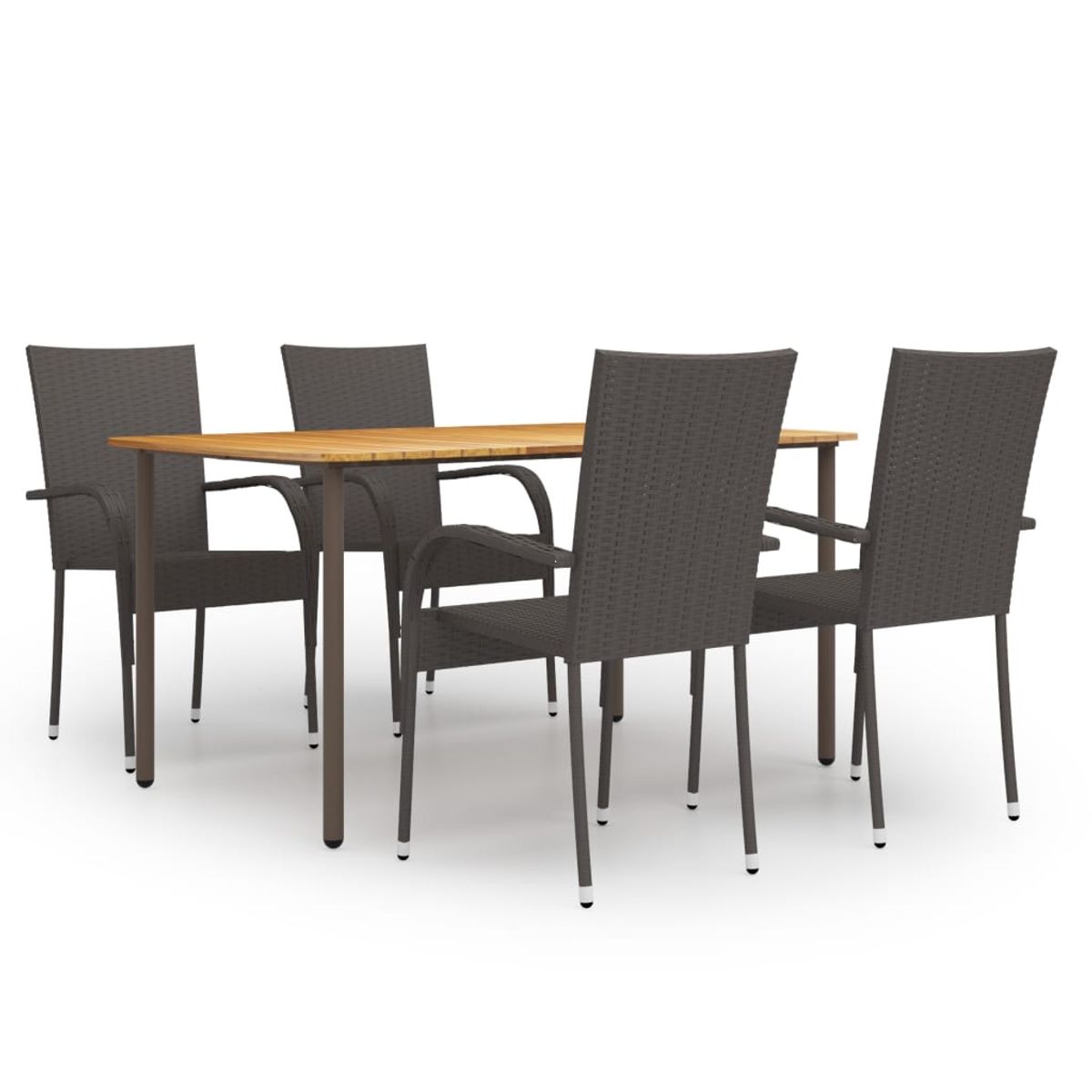 Conjunto de jardín 1 mesa + 4 sillas de ratán