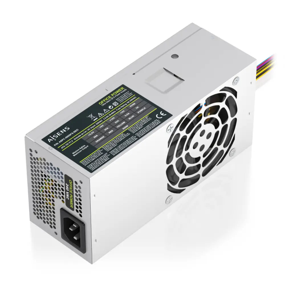 Fuente Alimentación Fuente de Alimentación Aisens ASPC-500TFX-SEO 500W ATX 2.0 TFX protecciones avanzadas plata