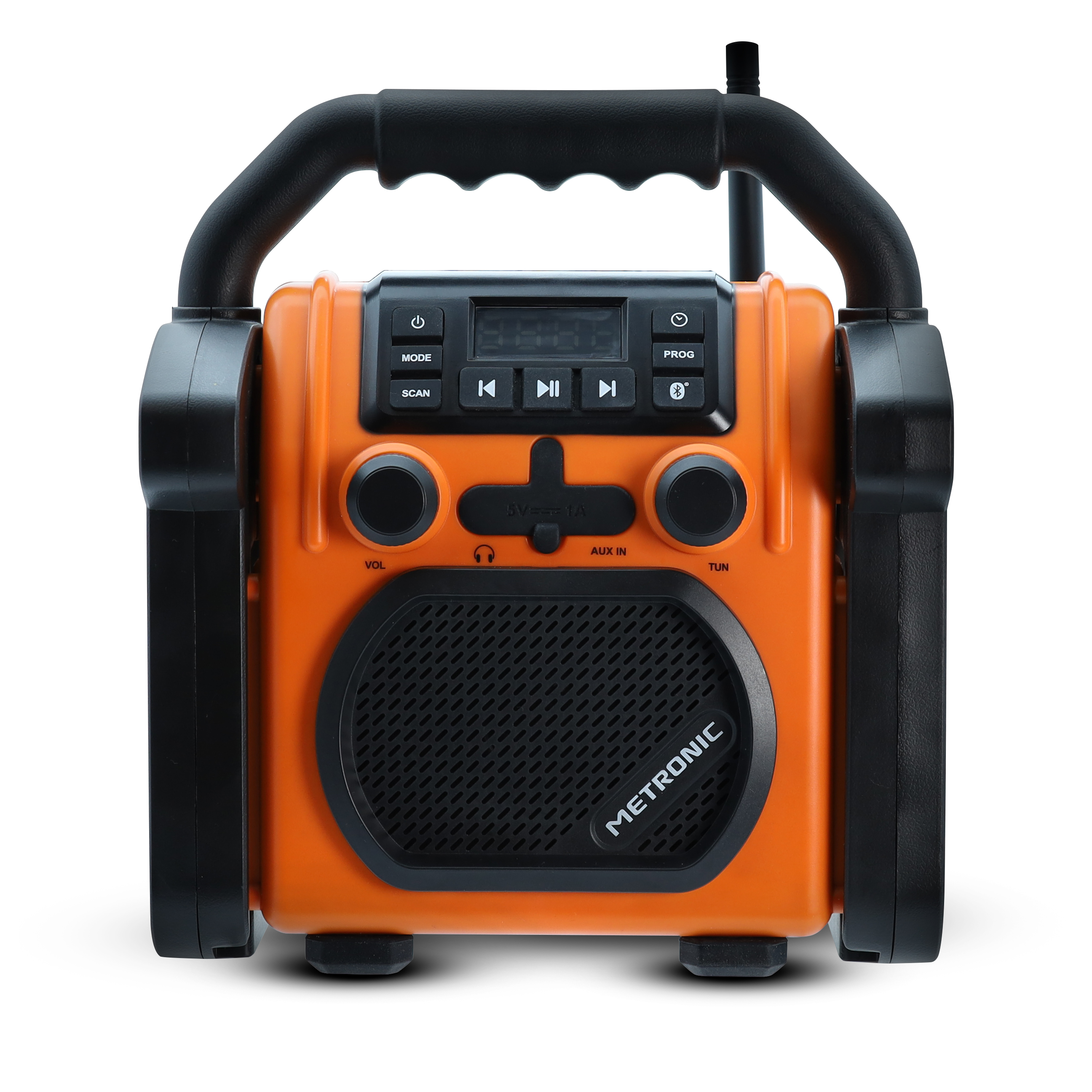 Metronic Radio altavoz Bluetooth de obra FM 30W 477217 amarillo y negro