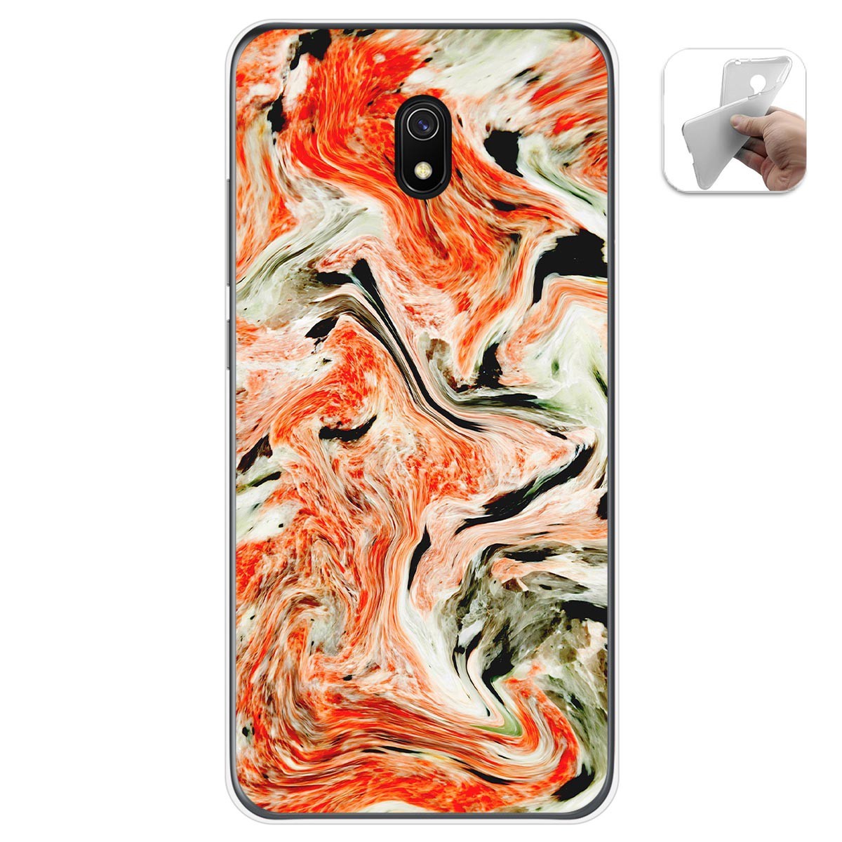 Tumundosmartphone Funda Gel Tpu para Xiaomi Redmi 8A diseño Mármol 12 Dibujos