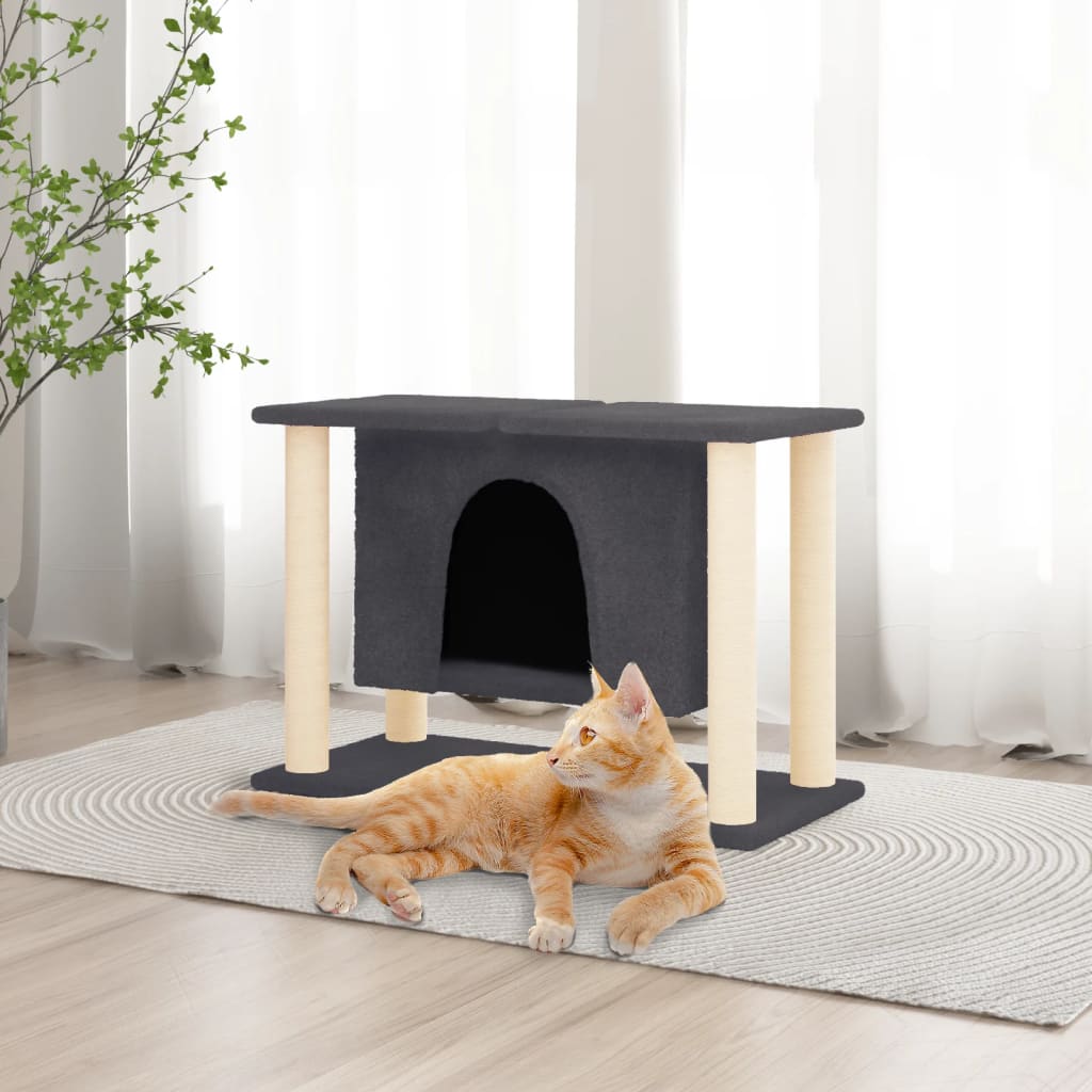 vidaXL Rascador para gatos con postes de sisal 50 cm Color Crema,  Gris claro,  Gris oscuro y mas