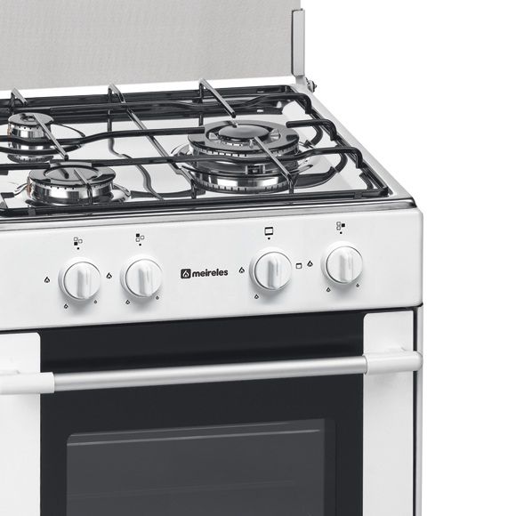Meireles - Cocina wok de gas butano 51 cm con 3 quemadores G1530DVW1NAT, diseño blanco elegante y construcción robusta para cocina moderna o clásica