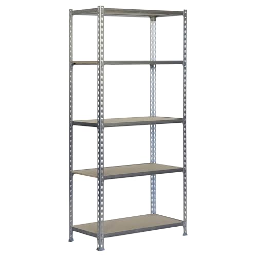 estantería metálica sin tornillos maderclick 5/400 galva/madera simon rack