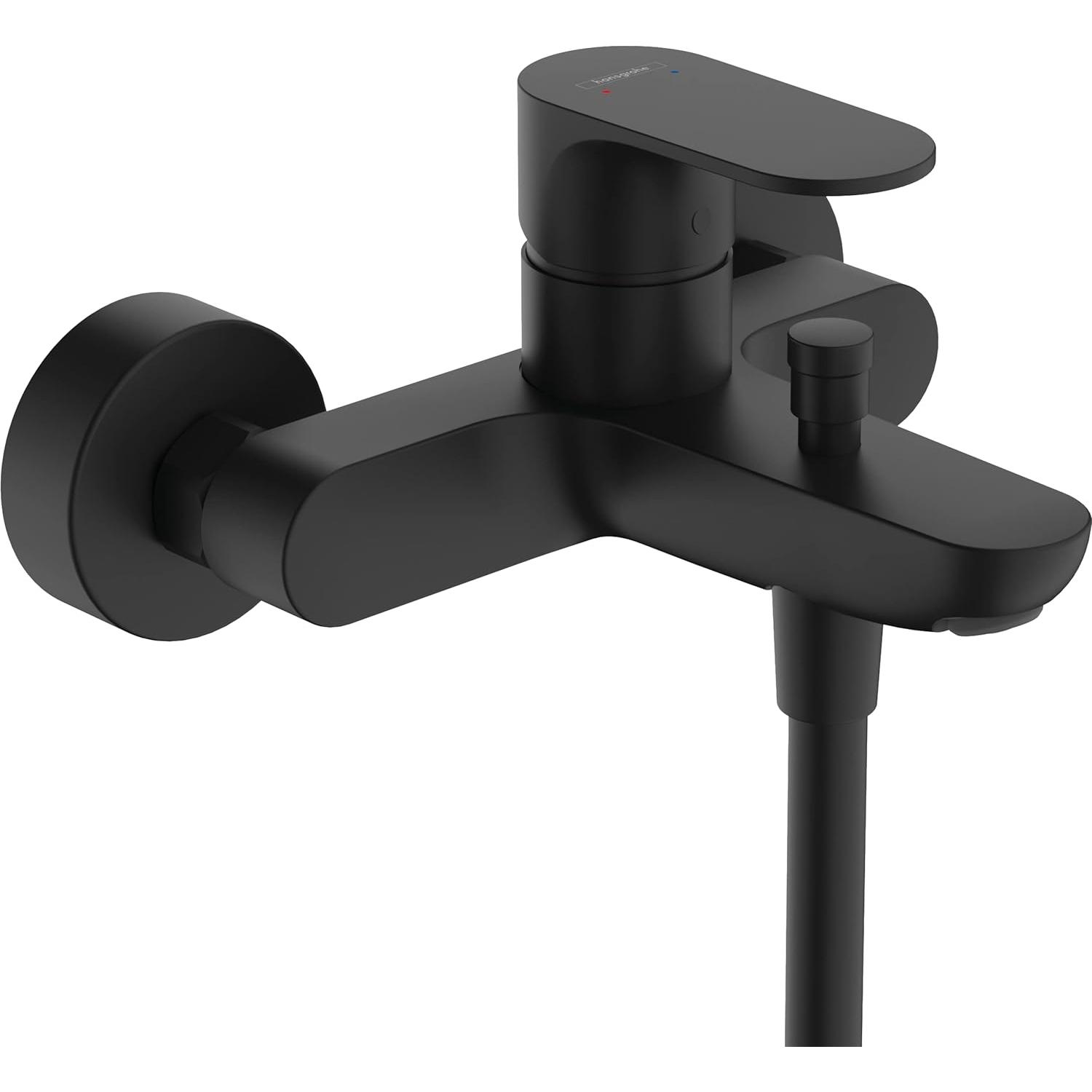 hansgrohe Rebris S Mezlador monomando de bañera visto, negro mate, 72440670