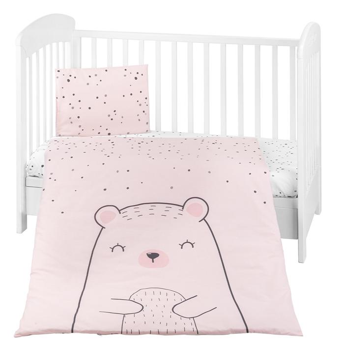 Conjunto jogo de cama 5pçs Kikka Boo Bear with me Rosa