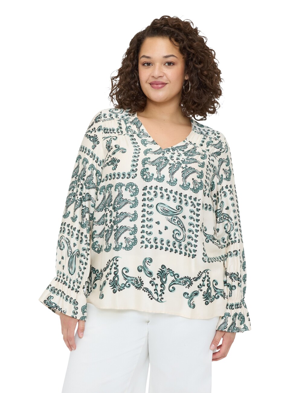 Fiorella Rubino - Blusa de raso con estampado paisley