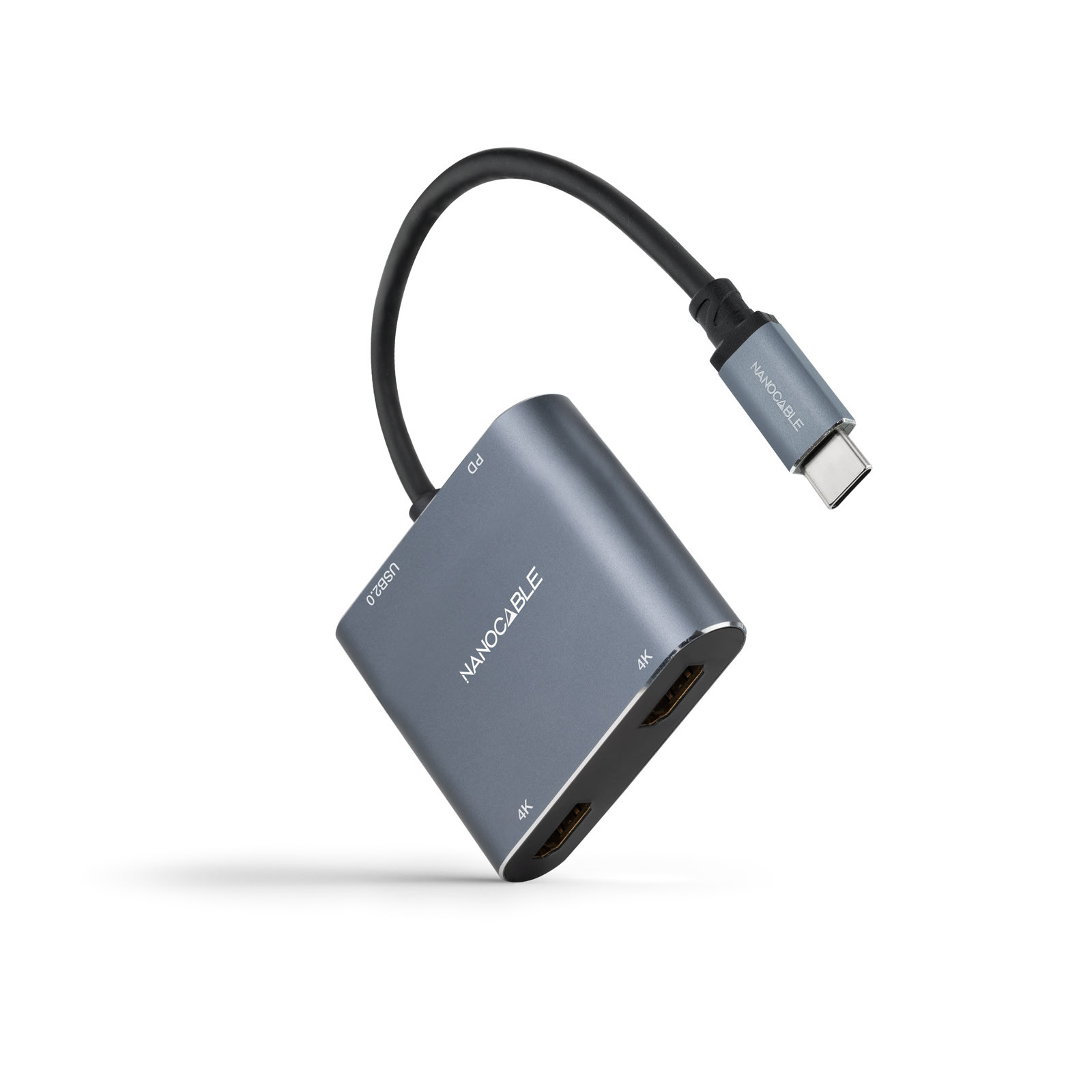 Conversor Usb-c A 2xhdmi/usb-a/usb-c Pd Nanocable 10.16.4305