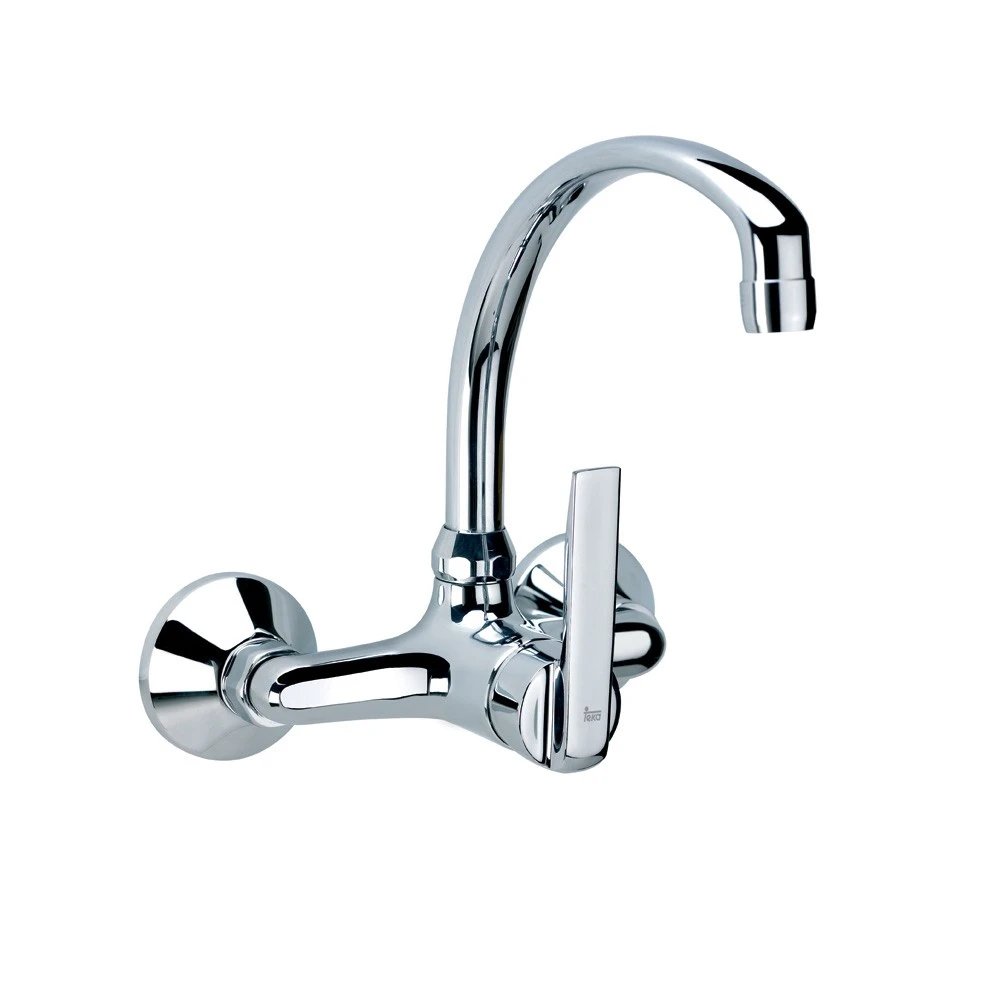 Teka - Grifo de cocina caño alto con surtidor giratorio IN 24, altura máxima 15,3 cm, acabado cromado para uso diario en cocinas modernas