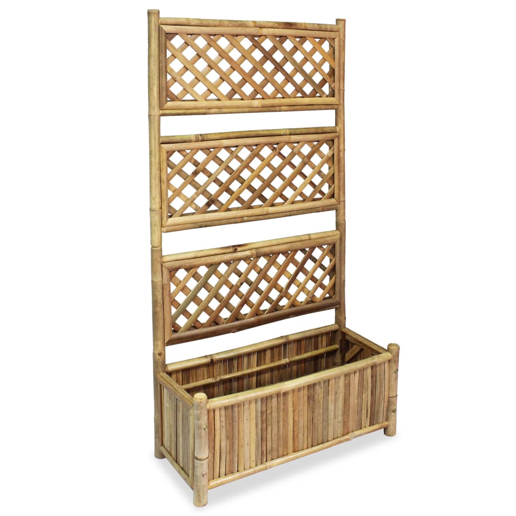 vidaXL Jardinera de jardín con enrejado bambú Dimensiones 40 cm,  70 cm,  y mas