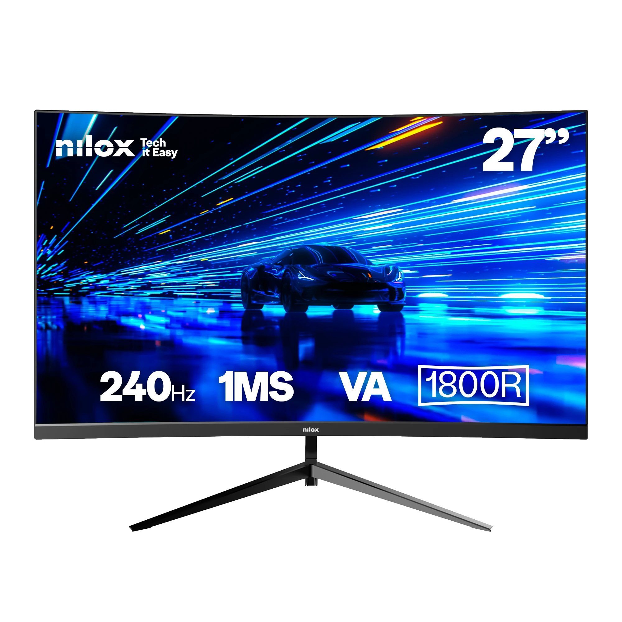 Monitor Gaming LED Nilox 27" Full HD NXM27CRV2402  | 240 Hz, 1 ms, 16:9