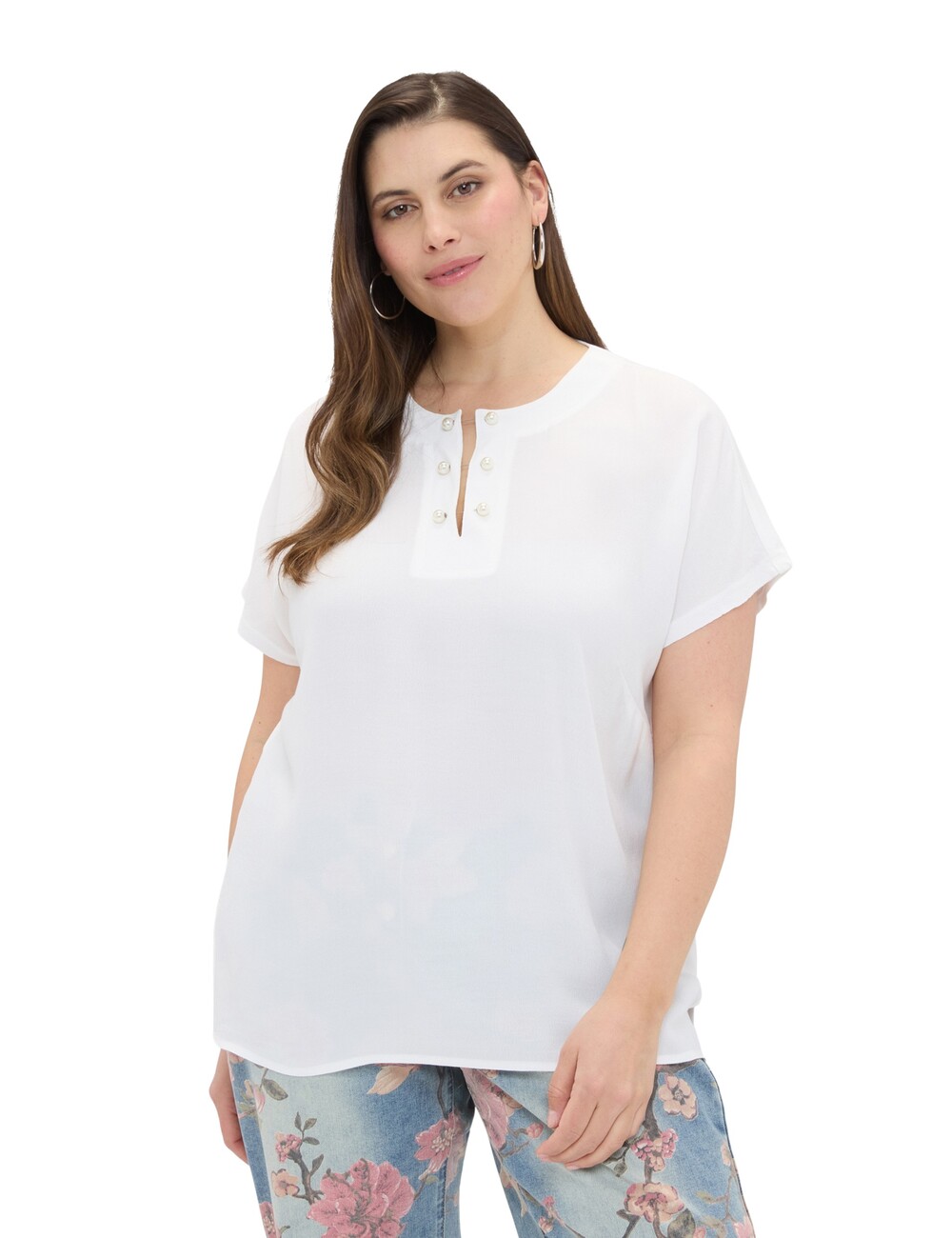 Fiorella Rubino - Camiseta de viscosa con detalle de perlas